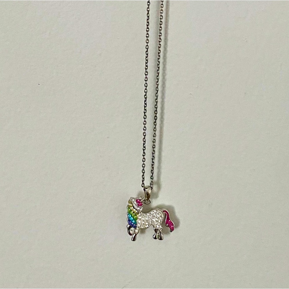 Preciosa Magical Unicorn Sterling Silver Pendant Necklace